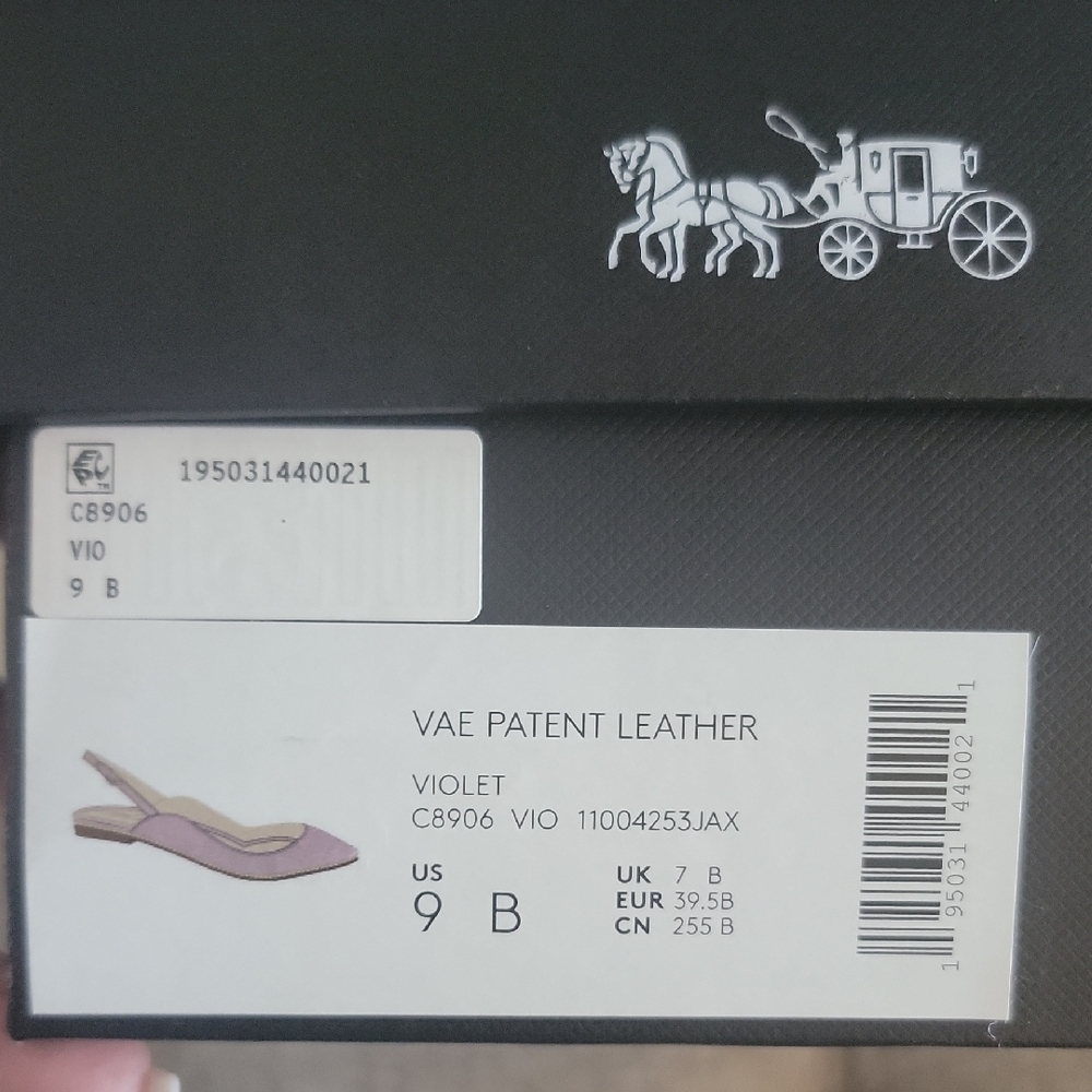 Coach Lilac Patent Leather Beaded-Trim Slingback Flats - Picture 2 of 10
